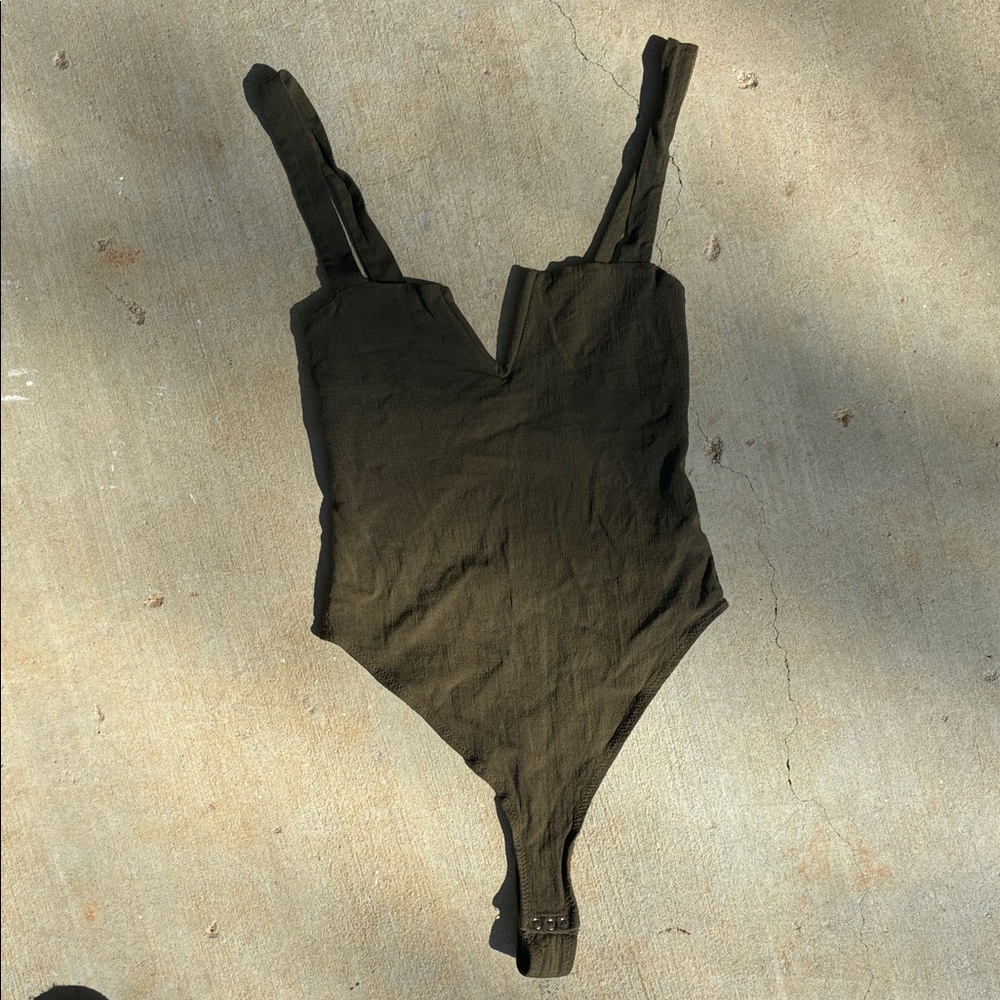 Elegant Olive Green Women's Bodysuit